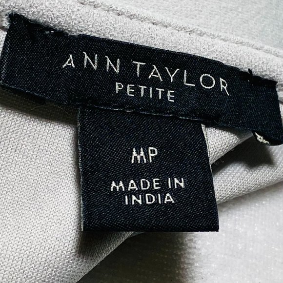 Ann Taylor Petite Soft Grey Silver Jeweled Top MP - Picture 8 of 9